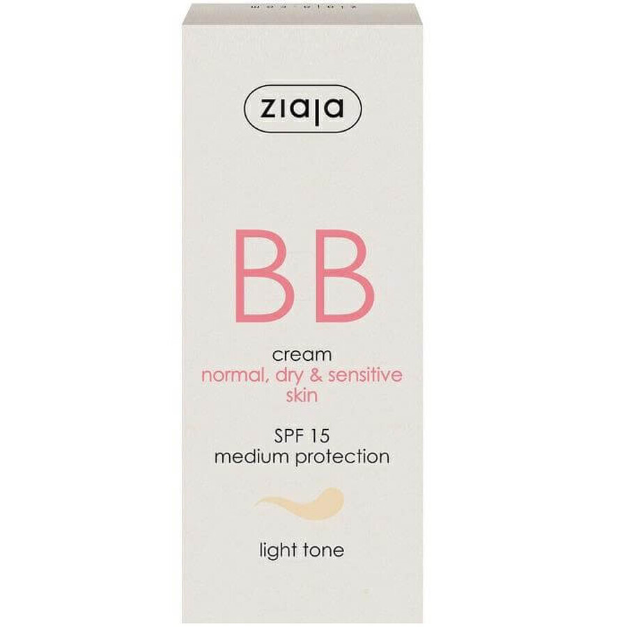 BB cream met SPF15 lichte tint voor normale droge huid, 50 ml, Ziaja