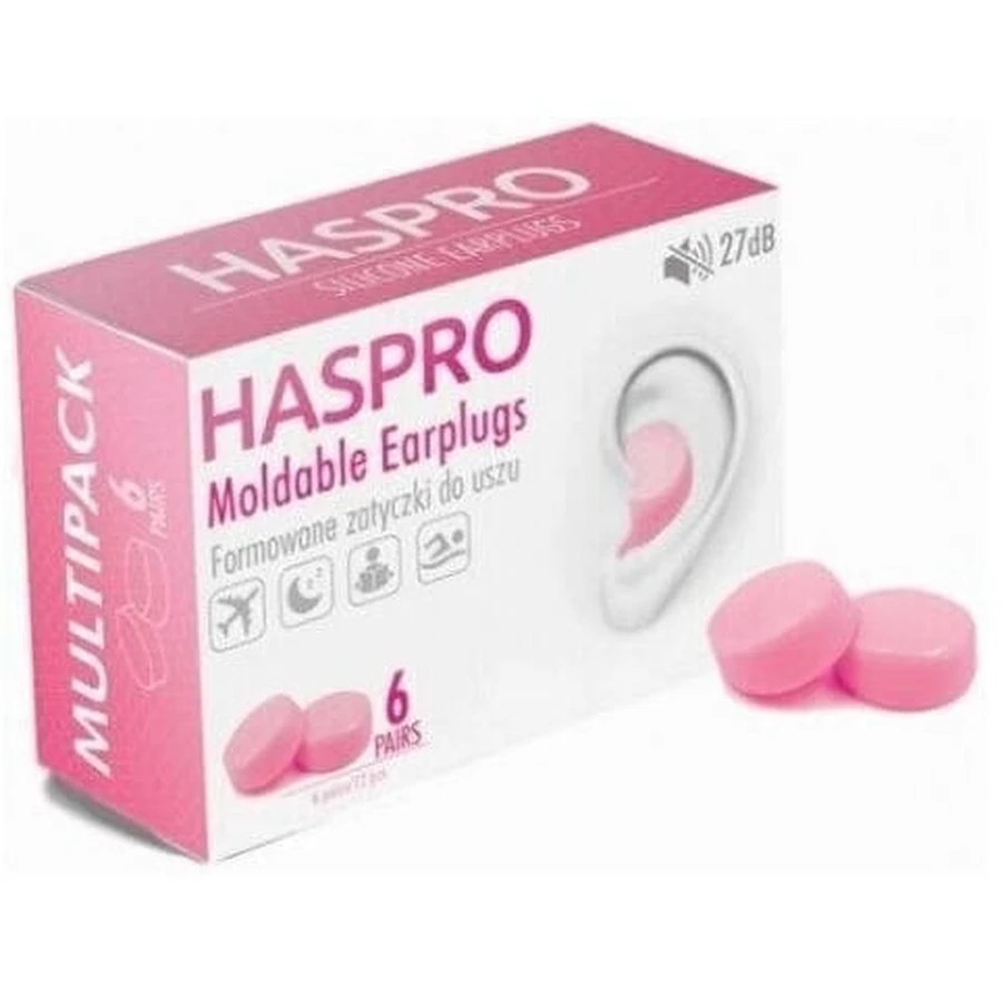 Haspro Dopuri de urechi modelate 6 perechi Roz