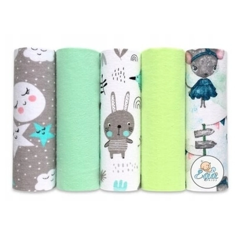 EGA flanelle impression couche, 70 x 80 cm, set No. 4, 5 ...