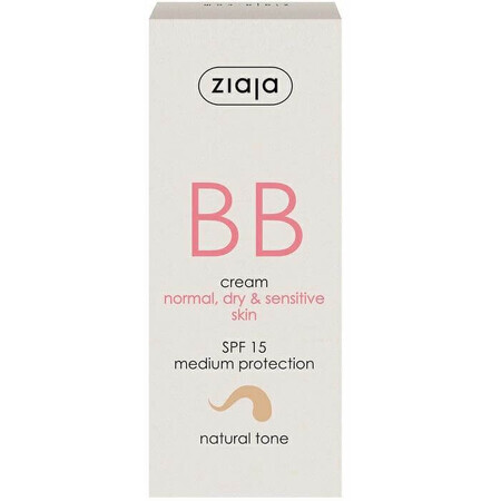 BB cream met SPF15 natuurlijke tint voor normale droge huid, 50 ml, Ziaja