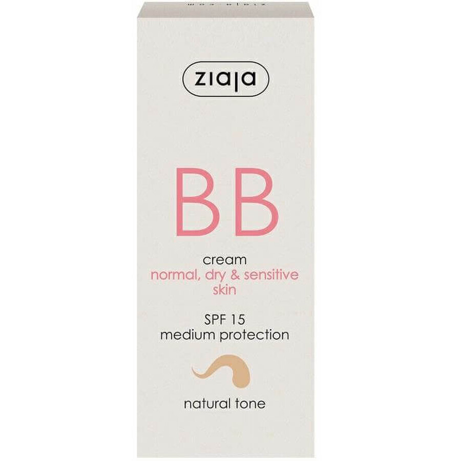 BB cream met SPF15 natuurlijke tint voor normale droge huid, 50 ml, Ziaja