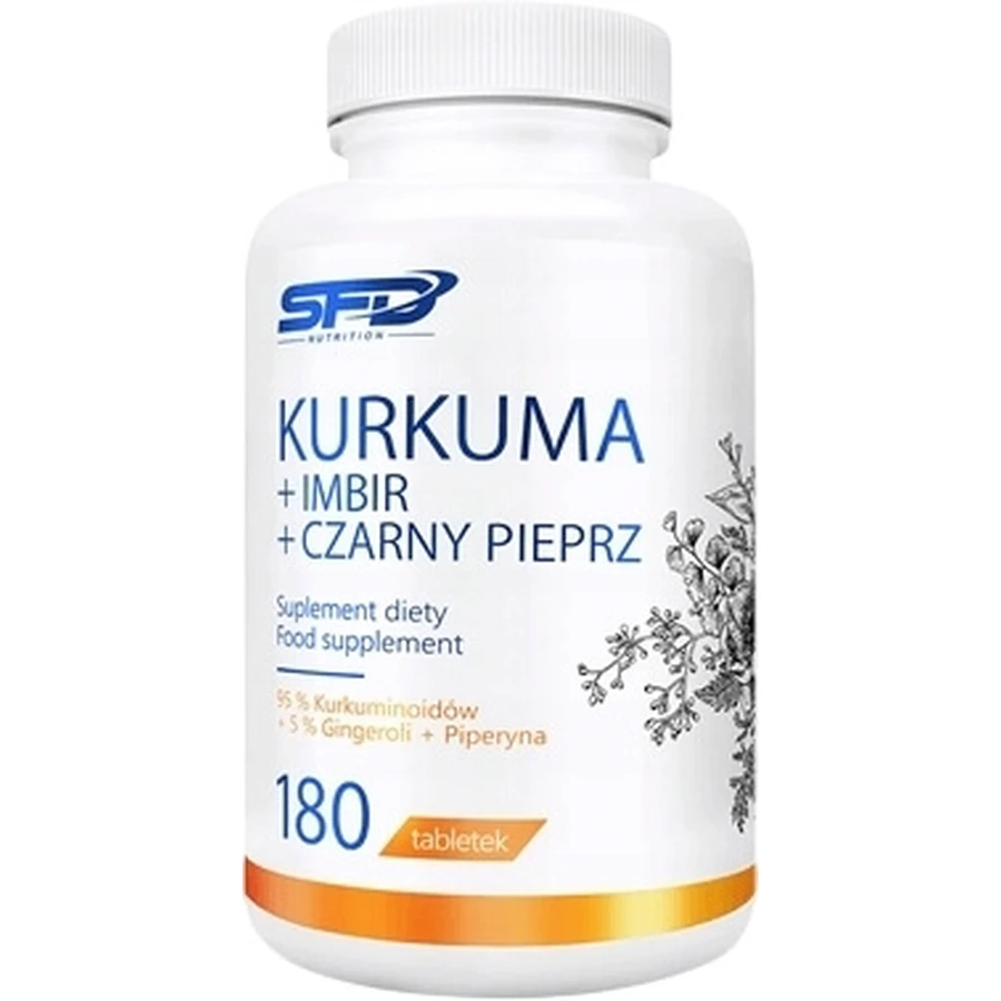SFD Curcuma + Gingembre + Poivre Noir 180 comprimés