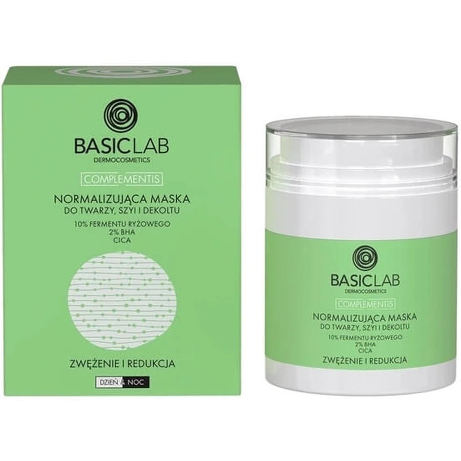 BasicLab Maschera normalizzante per viso, collo e decolleté, 10% ...