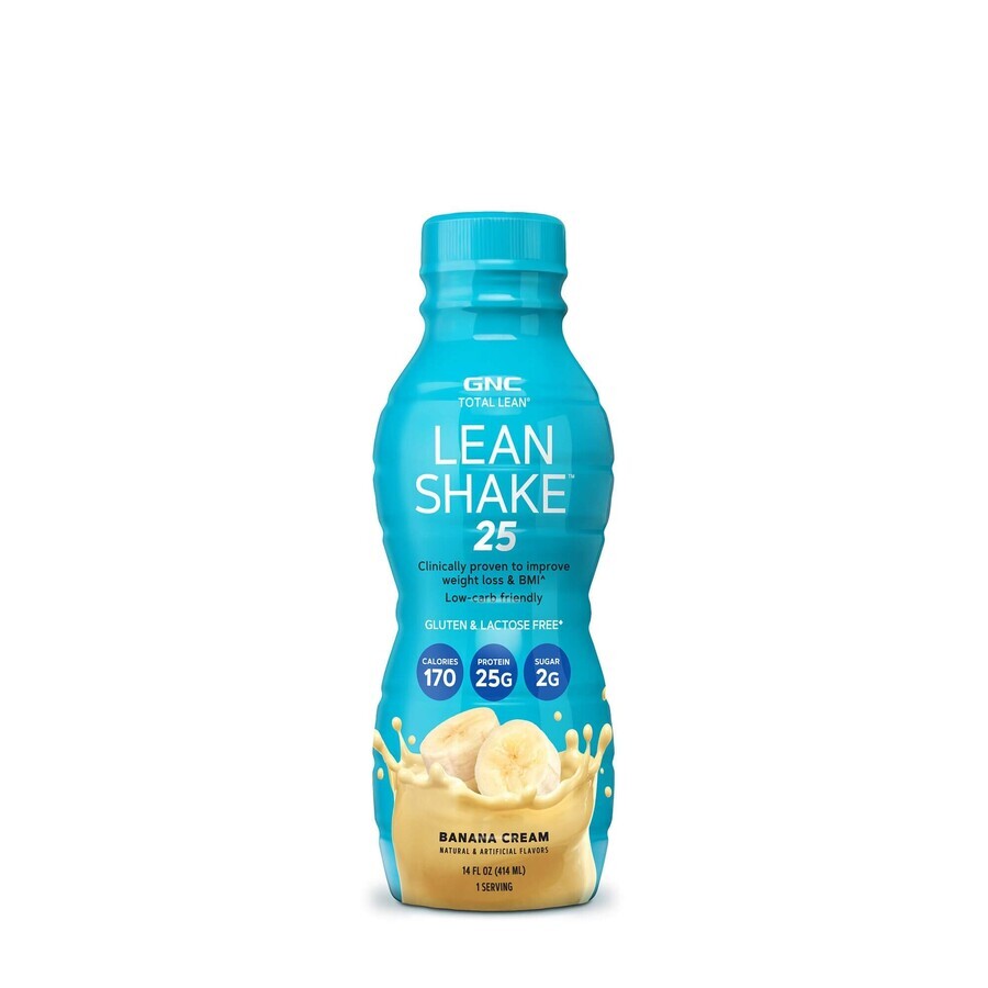 GNC Total Lean® Lean Shake™ 25 Batido de proteínas RTD con sabor a plátano, 414 ml.