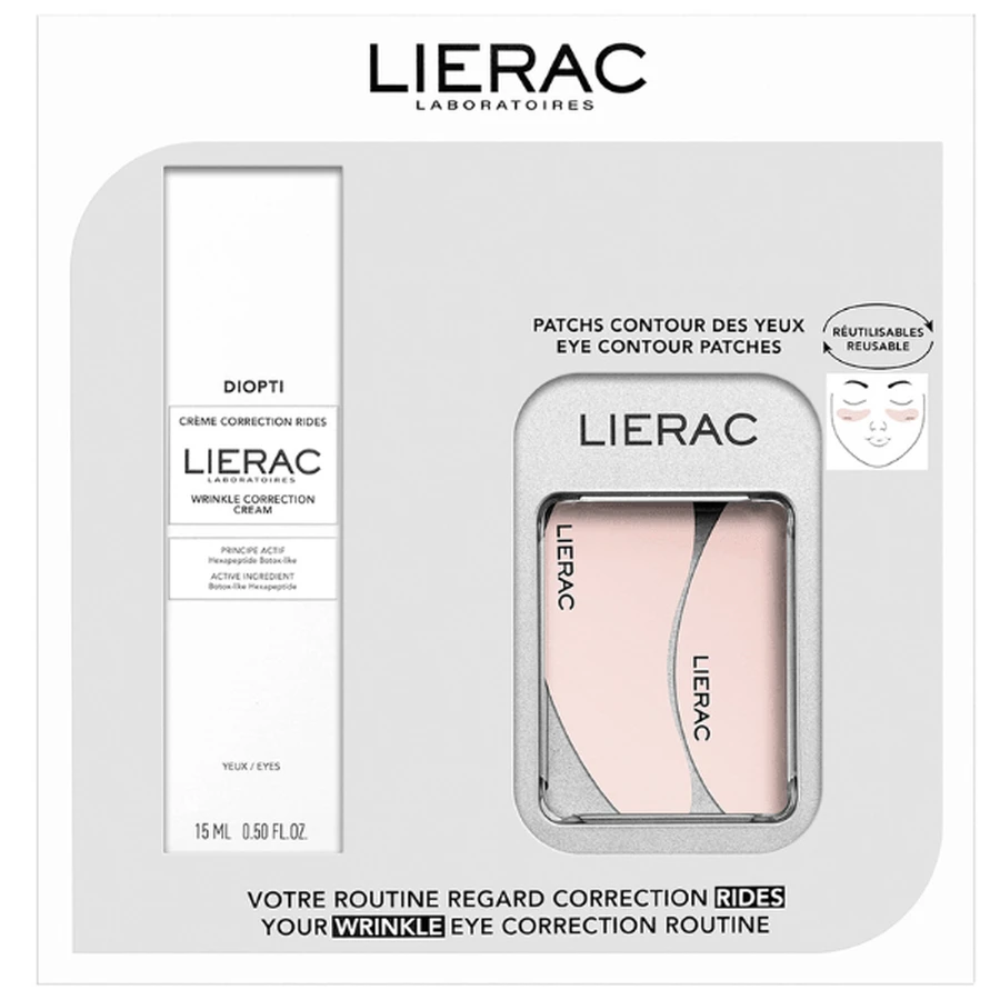 Lierac | Promo Diopti Crema de corectare a ridurilor 15ml &amp; Patch-uri pentru conturul ochilor | 1 set