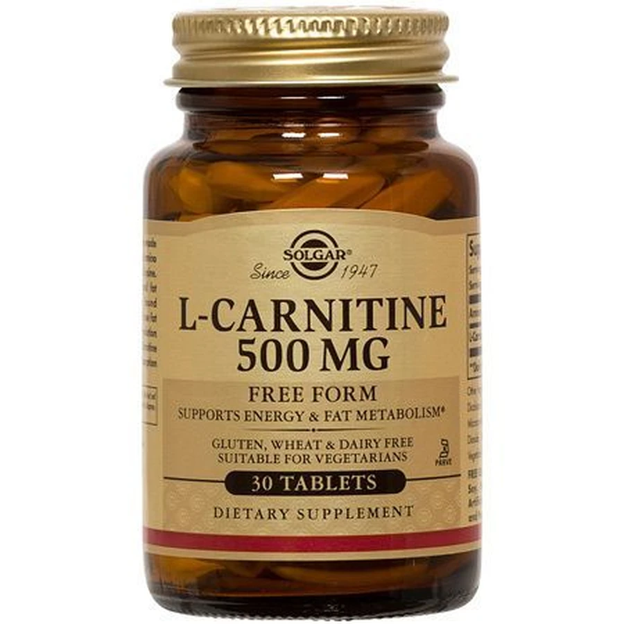 Solgar | L-Carnitina 500mg | Integratore alimentare di L-Carnitina | 30 compresse