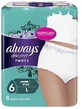 Always | Discreet Pants Nr. 6 Plus Large | Ultra saugfähige Unterwäsche | 8pcs