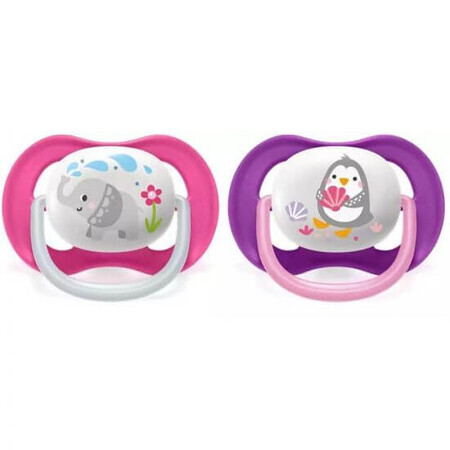 Philips Avent Ultra Luchtfopspeen, 6-18 maanden, Roze en Paars SCF080/08, Philips