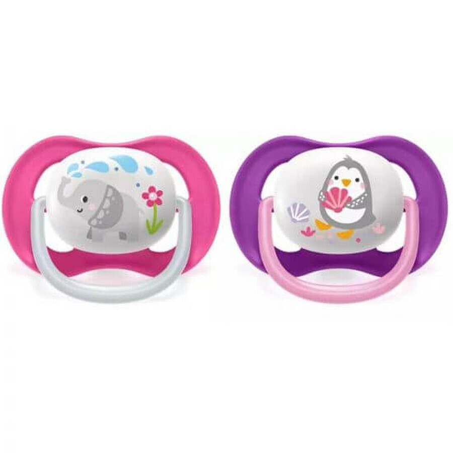 Chupetes Philips Avent Ultra Air, 6-18 meses, rosa y morado SCF080/08, Philips