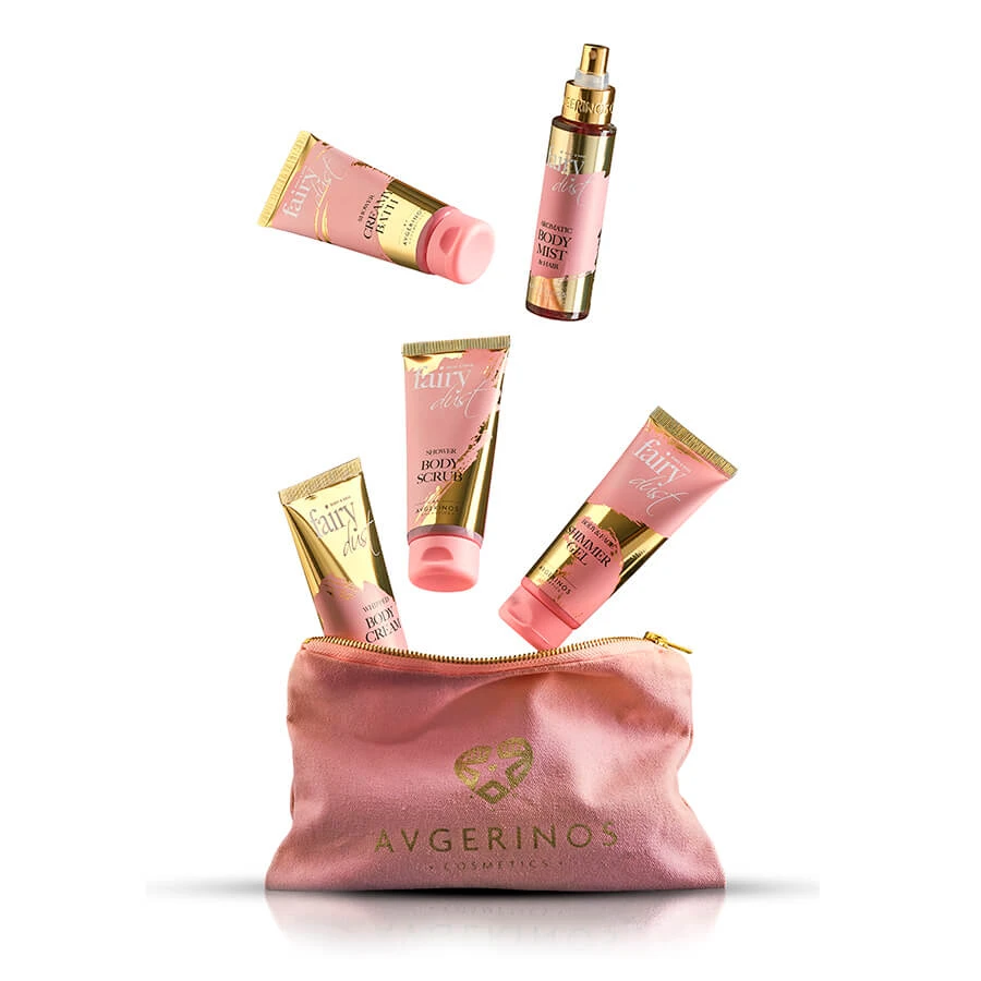 Avgerinos Cosmetics | Promo Fairy Dust Gift Bag Body Cleansing Set met Body Scrub, Body Shower Gel & Douchegel. Lichaamscrème | 1 set