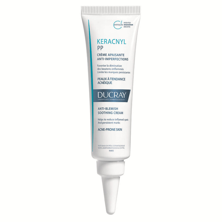 Crema calmanta anti-imperfectiuni pentru tenul cu tendinta acneica Keracnyl PP, 30 ml, Ducray