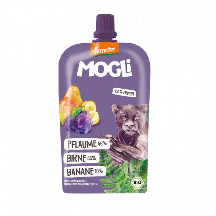 Eco puree met pruim, peer en banaan, 120 g, Mogli