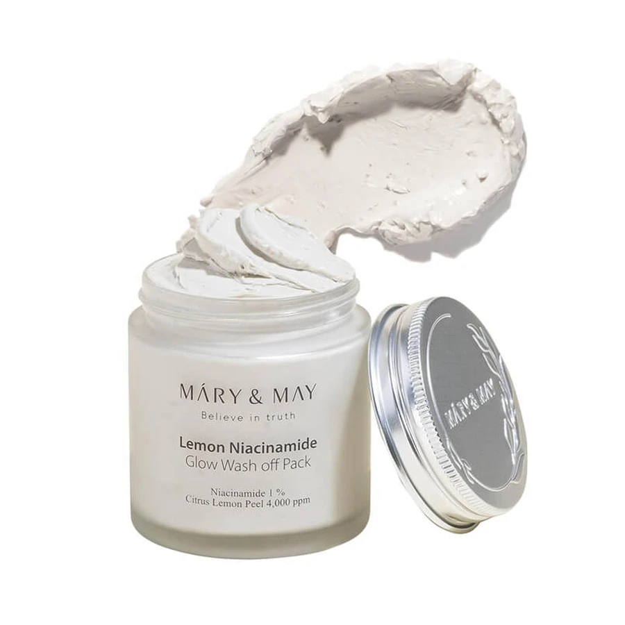 Mary&amp;May | Limón Niacinamida Glow Pack Wash off Mascarilla Vegana con Niacinamida &amp; Arcilla para Limpieza &amp; Brillo | 125gr