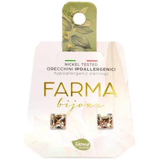 FARMA BIJOUX Hipoalergiczne kolczyki Kryształy Kwadraty 6mm