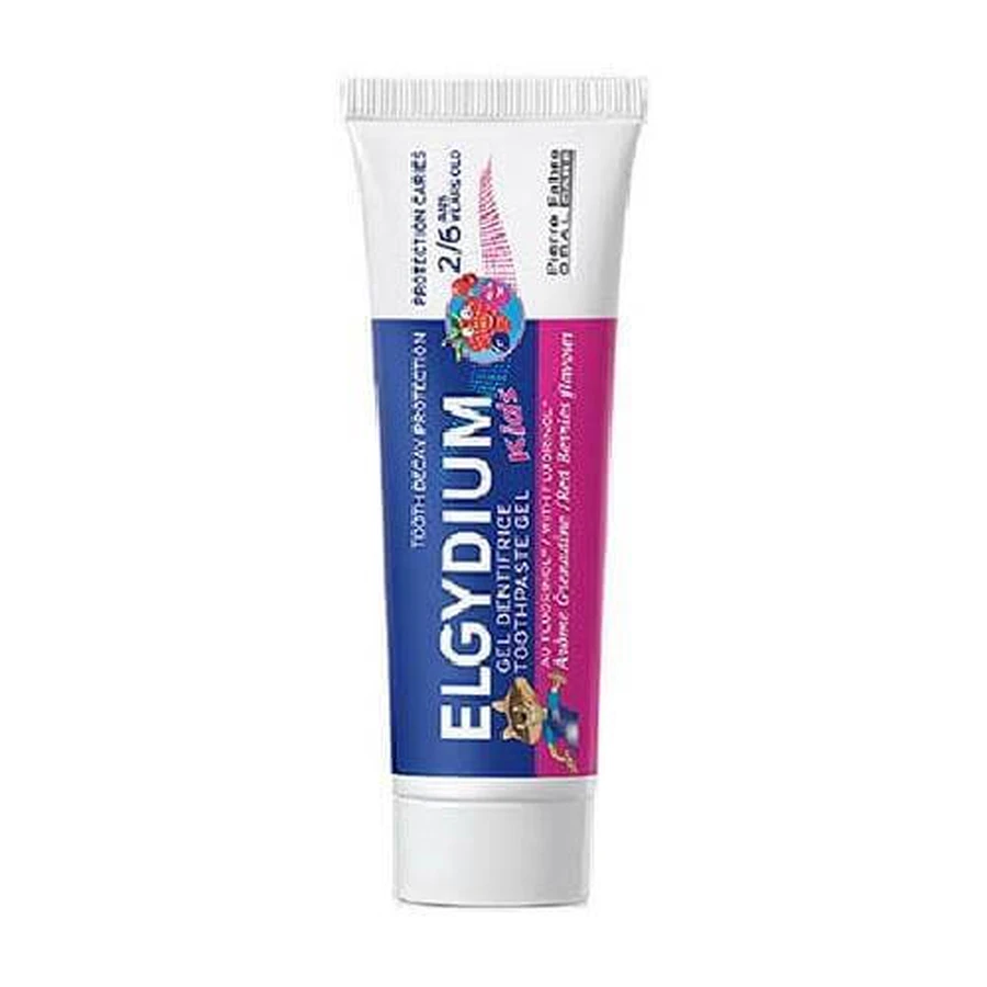 ELGYDIUM Kids Red Berries pastă de dinți pentru copii 3-6 pentru protecția împotriva cariilor 50ml
