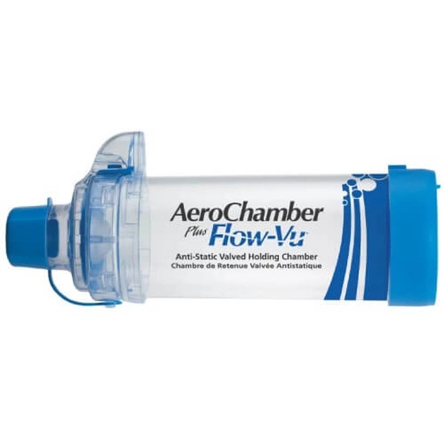 TRUDELL Aerochamber Plus Aerochamber Resistiva Con Flow-Vu Índice de Inhalación para Adultos con Epitome
