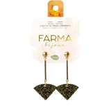 FARMA BIJOUX Hypoallergene Oorbellen Hanger Driehoeken Groen Goud 50mm (BEWE05)