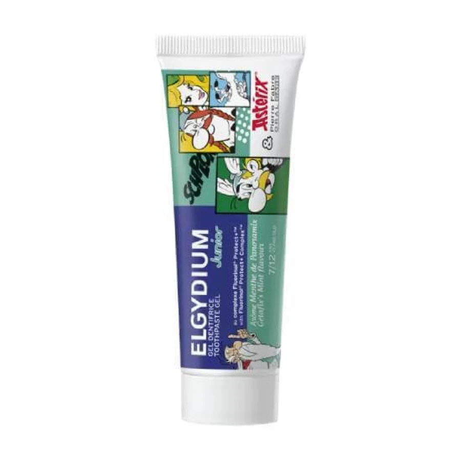 ELGYDIUM Junior Asterix Pasta do zębów o smaku słodkiej mięty dla dzieci w wieku od 7 do 12 lat 50ml: ceny i cechy