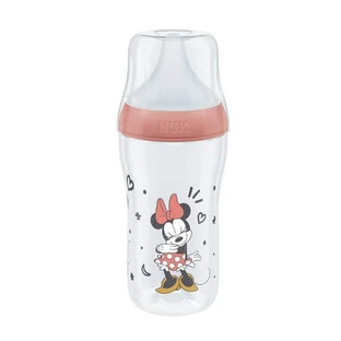 NUK Disney Mickey Mouse Minnie Biberón Perfect Match con Tetina Silicona Suave 3+m 260ml