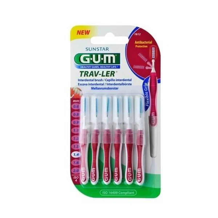 GUM 1612 Trav-Ler Intertooth Brushes 1.4mmx6
