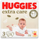 Pa&#241;al n&#186; 3 Extra Care, 5-9 kg, 72 uds, Huggies