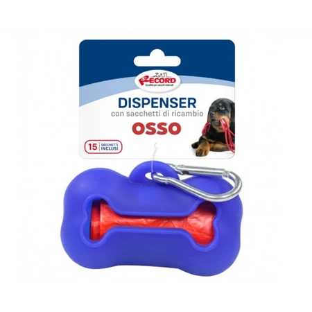 Distributeur de sachets hygiéniques, silicone Record Bone - Bleu