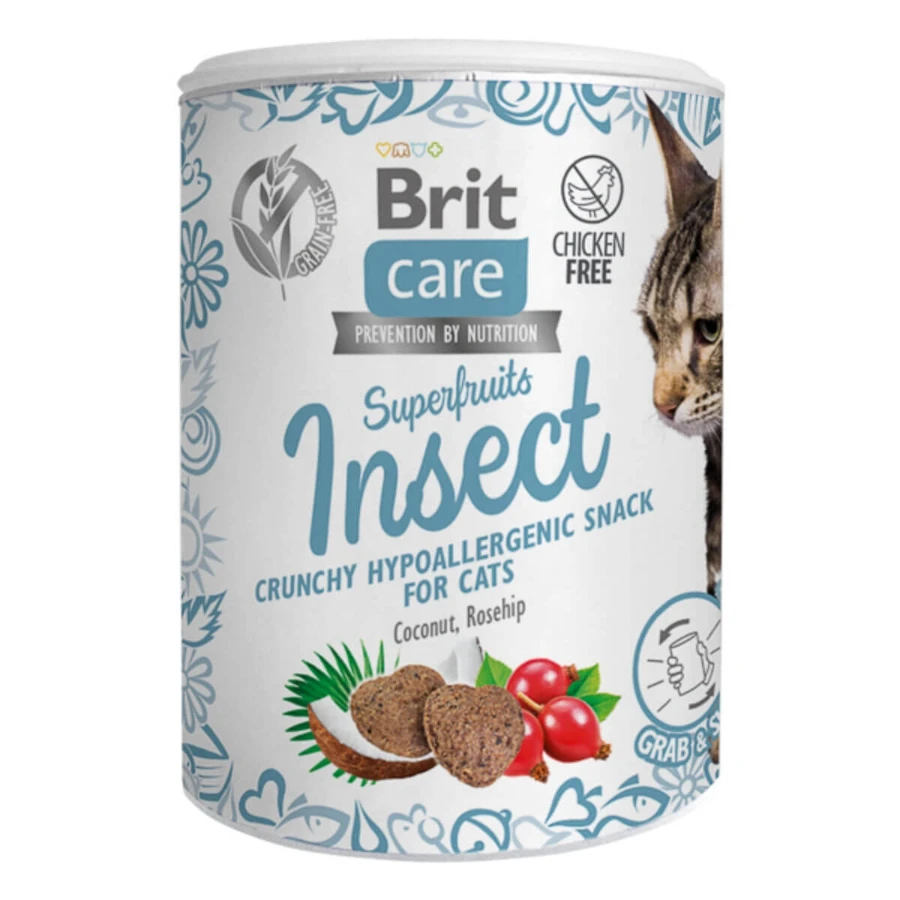 BRIT Care, Insectos, caja de premios sin cereales para gatos, sistema inmunitario y alergias, 100g