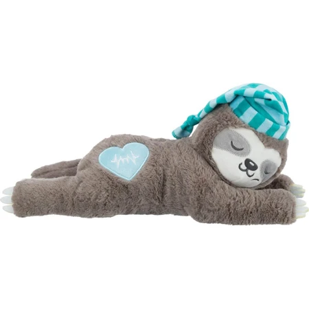 TRIXIE Leneș cu Simulator de Bătăi de Inimă, jucărie interactivă câini junior XS-XL, cu sunet, pluș, maro și albastru, 34cm