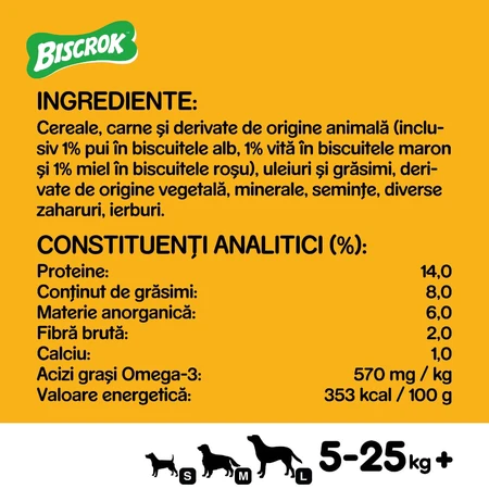 PEDIGREE Biscrok Multi Mix, Hundeleckerli, Kekse, Huhn, Rind und Lamm , 200g