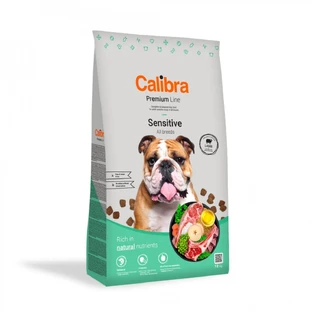CALIBRA Premium Line Sensitive, XS-XL, agneau, croquettes pour chiens, système digestif, 3kg