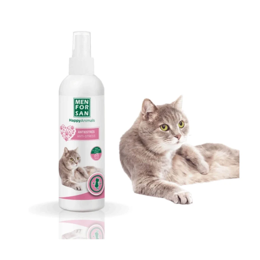 MENFORSAN Anti-Stress Cat Ambiental, zenuwstelsel & kalmeringssupplement voor katten, fles, 125ml spray
