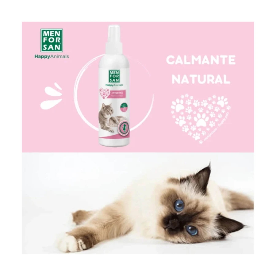 MENFORSAN Anti-Stress Cat Ambiental, zenuwstelsel & kalmeringssupplement voor katten, fles, 125ml spray