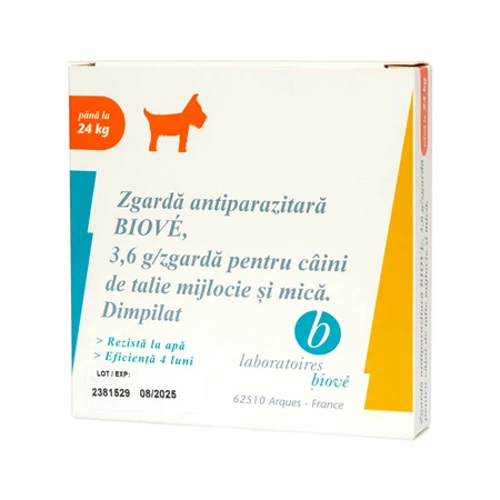 LABORATOIRES BIOVE, odrobaczanie zewnętrzne dla psów, S, obroża, 45 cm, 1szt.: ceny i cechy