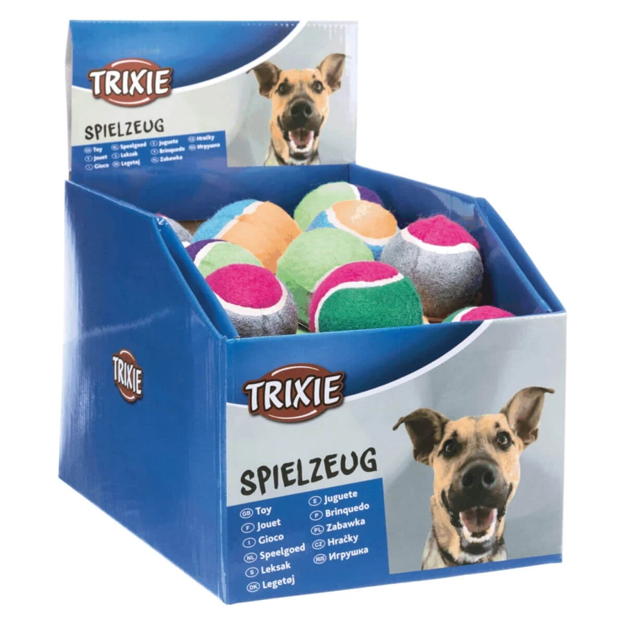 Trixie, balle de tennis pour chien, 6.4cm, multicolore