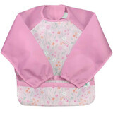 Multifunctional long-sleeved bib Pink Wildflower, 12-24 Months, Green Sprouts