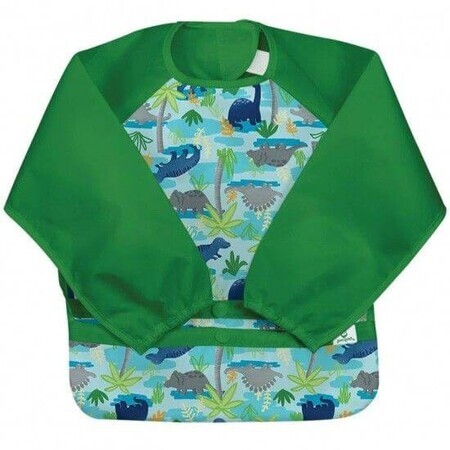 Aqua Dino Jungle long-sleeved multifunctional bib, 2-4 years, Green Sprouts