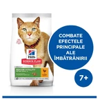 HILL'S SCIENCE PLAN Senior Vitality 7+, Poulet, croquettes pour chat senior, 1,5kg