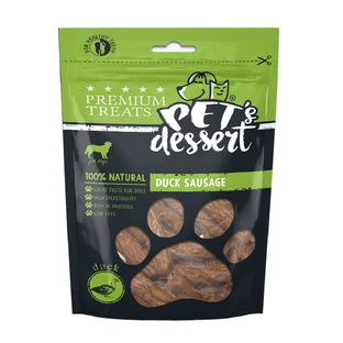 PET'S DESSERT Saucisse, XS-XL, Canard, sachet récompense sans céréales pour chiens, 80g