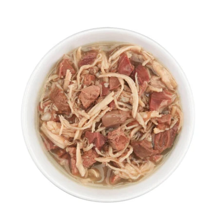 SCHESIR After Dark, Pui și Vită, conservă hrană umedă fără cereale pisici, (în supă), 80g