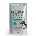 SCHESIR Special Skin & Coat, Salmon and Chicken, sachet of moist cereal-free cat food, skin & fur, (mousse), 70g