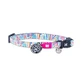 MAX & MOLLY Smart ID Magic Magic Zebra, collier réglable pour chat, polyester, blanc, boucle à ardillon, 22-35 x 1cm