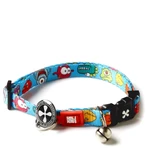 MAX & MOLLY Smart ID LIttle Monsters, collare per gatti, regolabile, poliestere, blu, fibbia a tridente, 22-35 x 1cm
