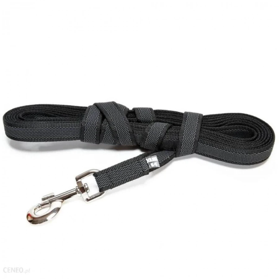 JULIUS-K9 Color & Gray, guinzaglio antiscivolo con maniglia per cani, 50 kg, tessuto, nastro, 20 mm x 10 m, nero