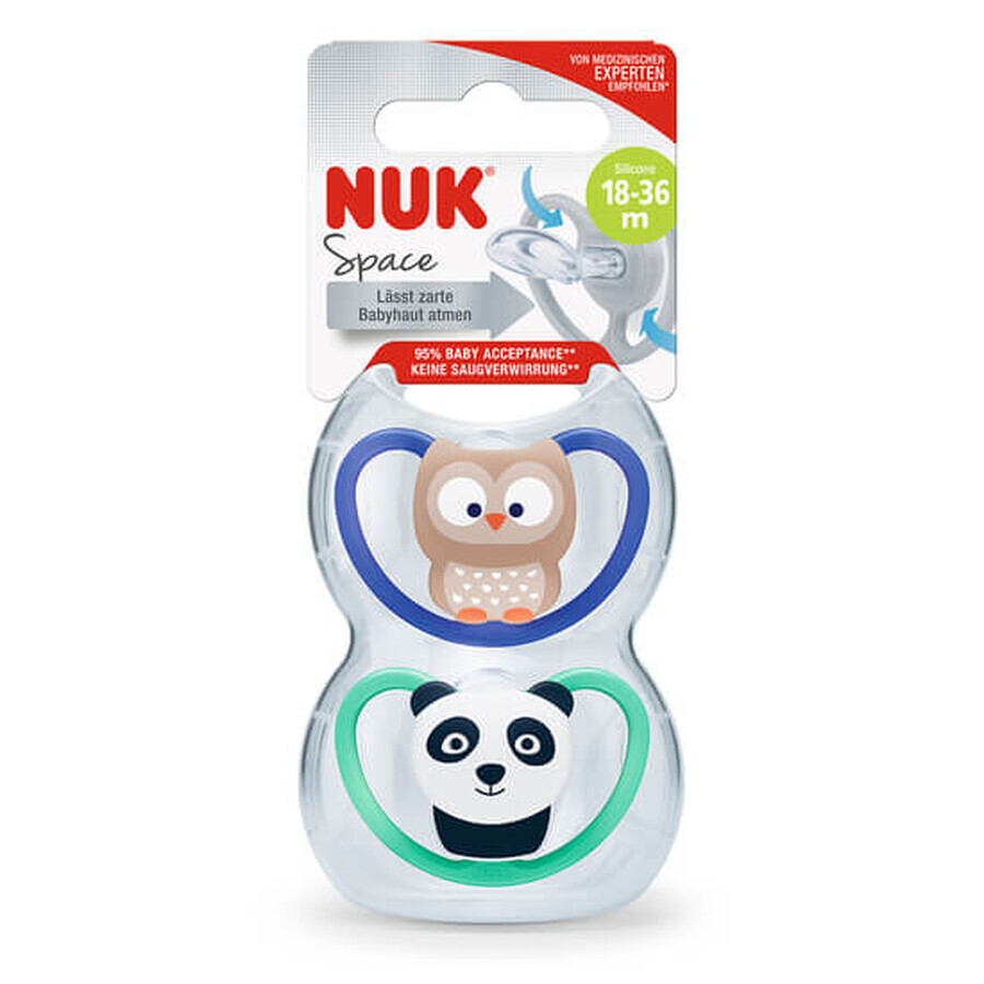 M3 Space silicone soother, 2 pieces, 18-36 months, Nuk