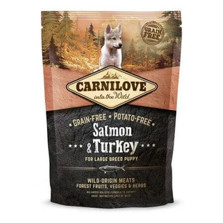 CARNILOVE Junior L-XL, Zalm en kalkoen, graanvrij droogvoer voor junior honden, 1,5kg