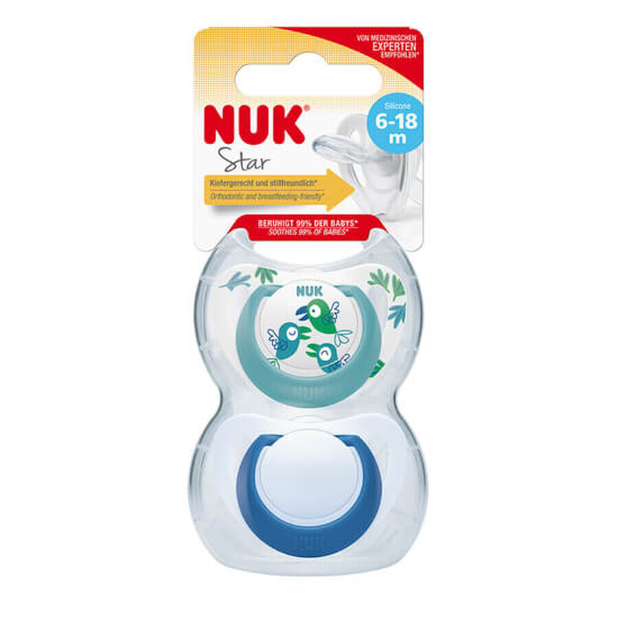 Sucette en silicone Star, 2 pièces, 6-18 mois, Nuk