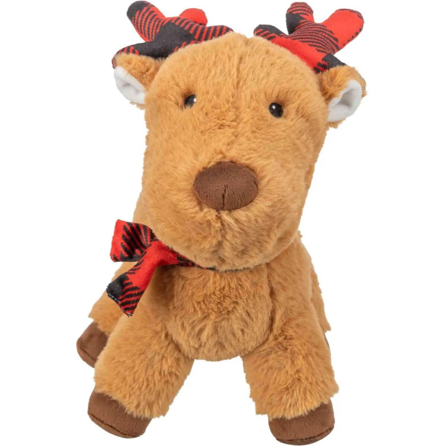 TRIXIE Christmas Ren, plush toy dogs XS-XL, with sound, plush, brown and red, 29cm