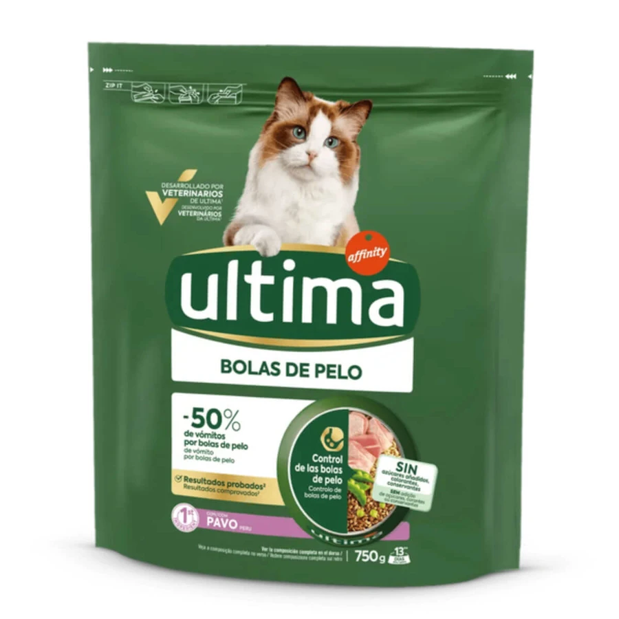 ULTIMA Hairball, indyk, sucha karma dla kotów, ograniczenie kul sierści, 750g: ceny i cechy