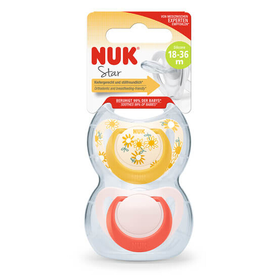 Sucette en silicone Star Flower, 2 pièces, 18-36 mois, Nuk