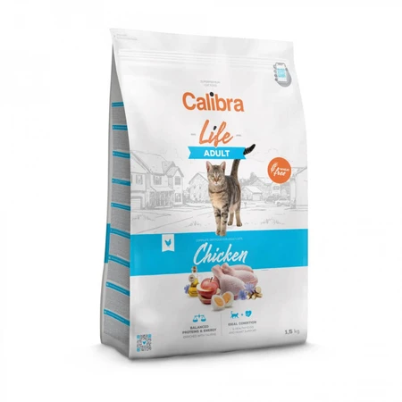 CALIBRA Life, Poulet, croquettes pour chat, 1,5kg